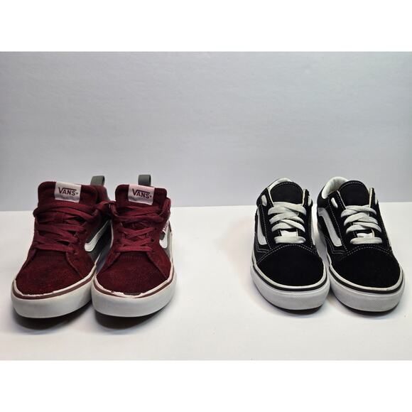 2 Pair Lot Vans Old Skool Low Top Unisex Skateboard Shoes Sz. 2Y & 1.5Y | Bundle - Picture 6 of 8